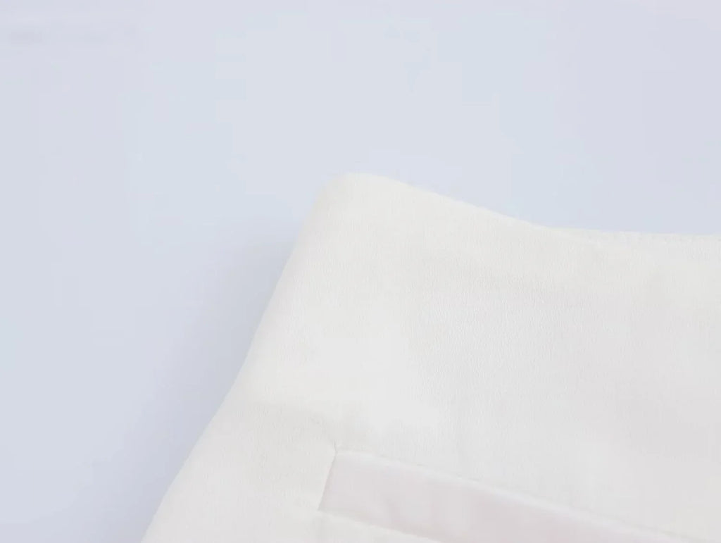 Women's Casual Black Sleeveless Split Design Vest Pants Set with Belt for Autumn Commuting