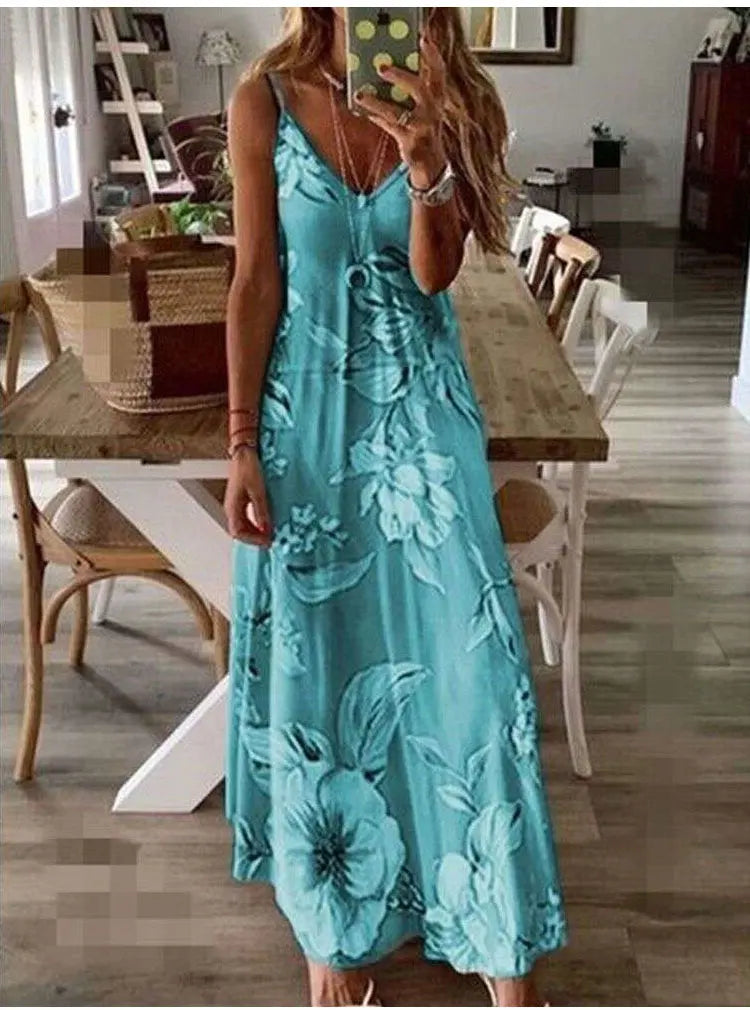 Slim Fit Sleeveless V Neck Green Slip Dress for Women