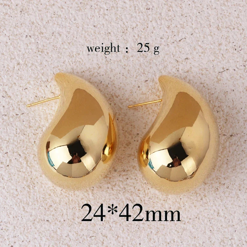 Extra Large Chunky Hoop Earrings for Women Lightweight Hypoallergenic Gold Plated Oversized Drop Earrings