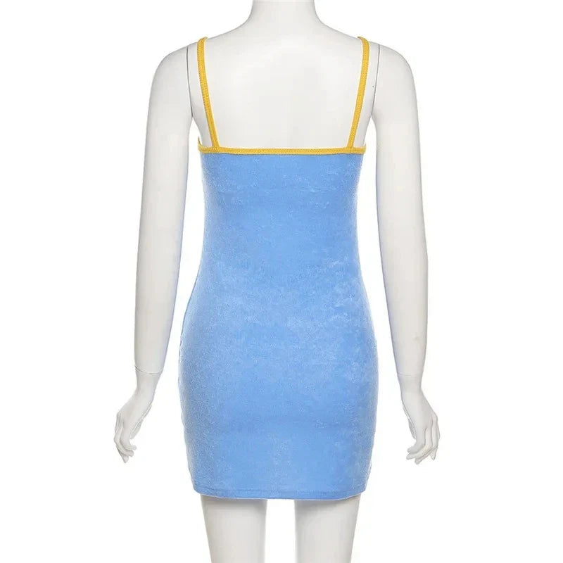 Women Sleeveless Halter Neck Mini Dress Sexy Party Wear