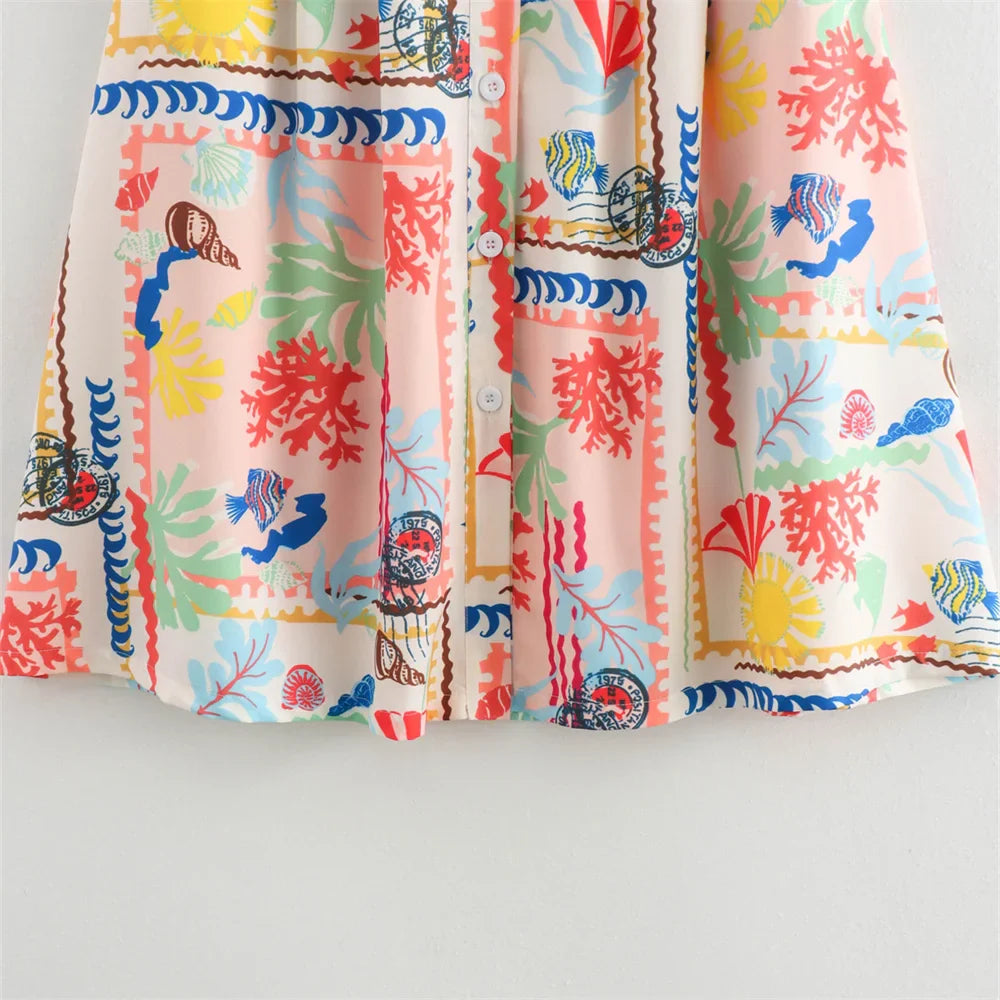 Chic Women's Summer Two-Piece Set Dopamine Style Half-Length Skirt and Matching Top Fashion Ensemble