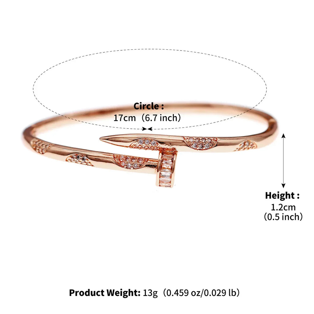 Trendy Zircon Screw Bracelet for Women - Elegant Everyday Jewelry and Festive Gift