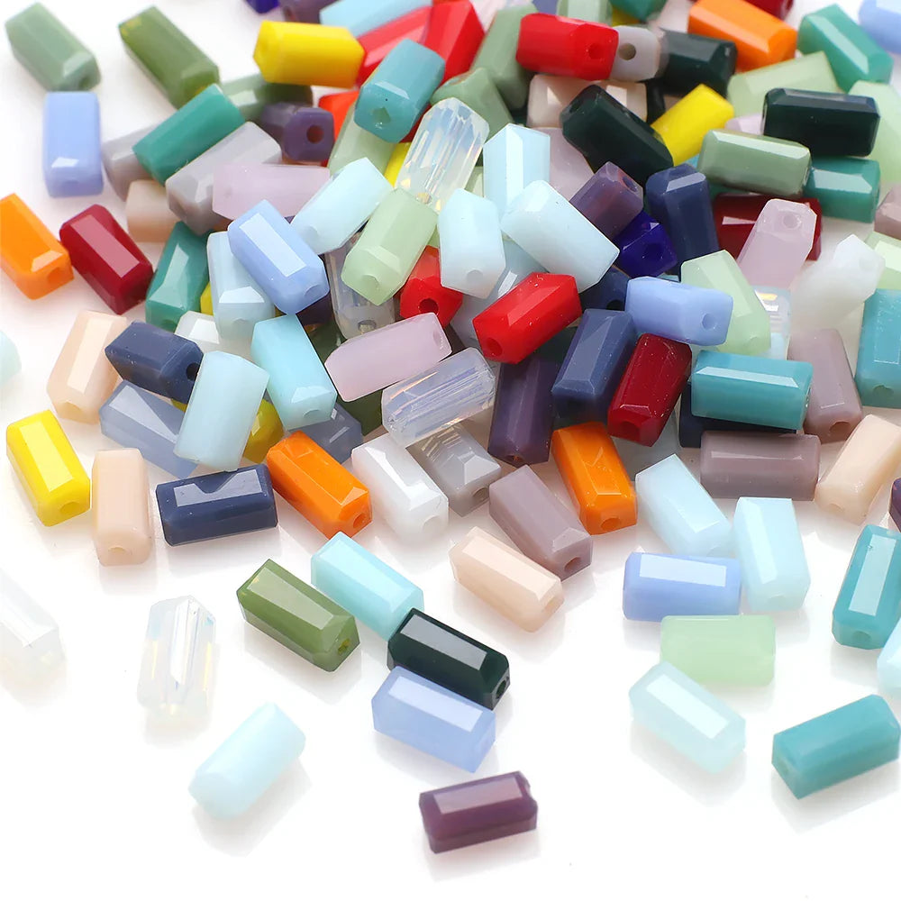 75Pcs 3X6mm Rectangle Crystal Beads for Jewelry Making and DIY Bracelet Accessories