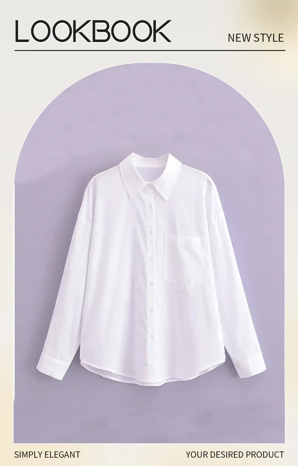 Women's White Pure Linen Long Sleeve Shirt with Pocket Detail Loose Fit Slimming Design
