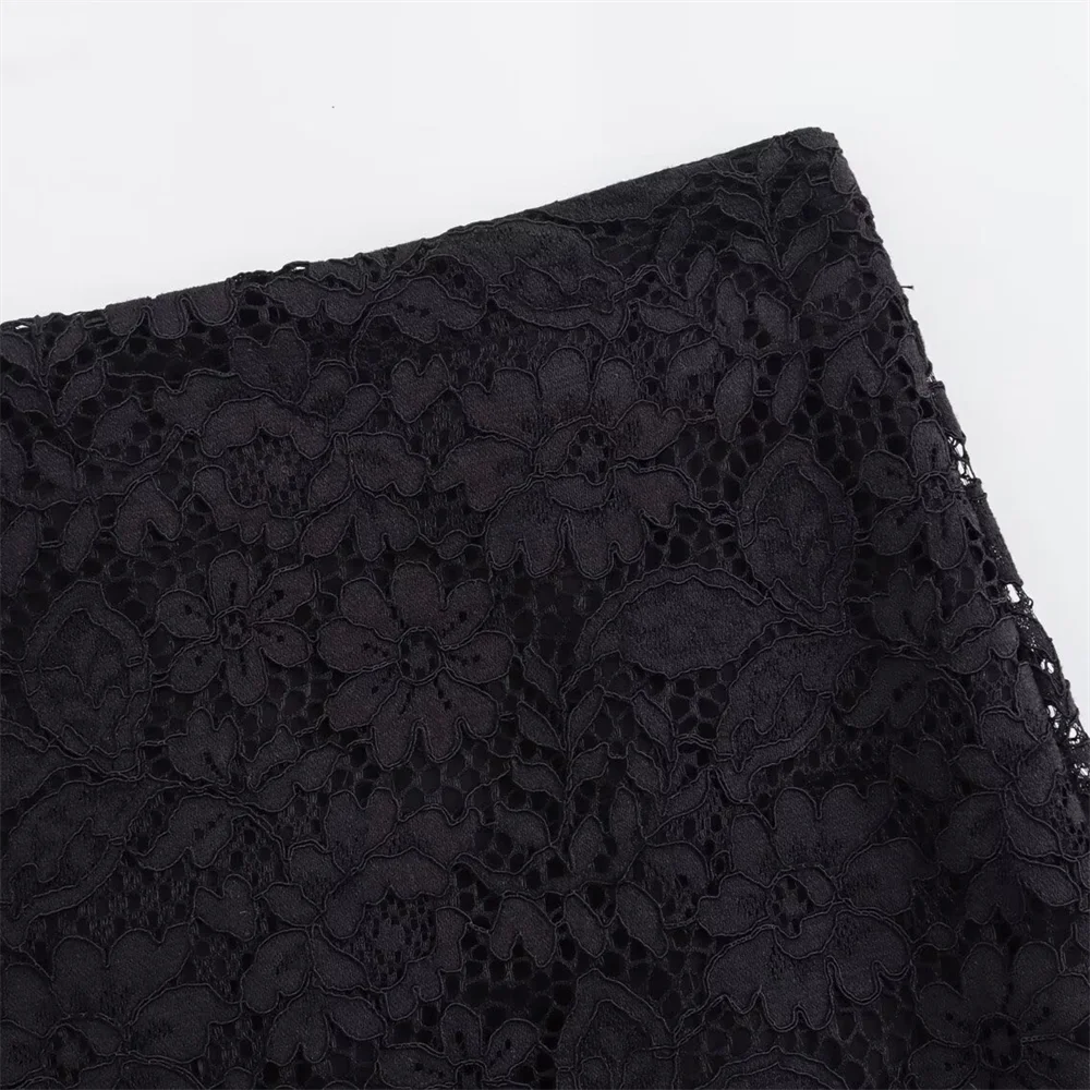 Women's Elegant Lace Suit Jacket and High Waisted Skirt Set Casual Versatile Temperament Fashion Ensemble