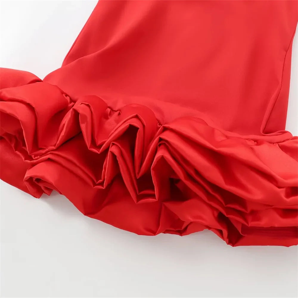 Sleeveless Camisole Dress With Layered Skirt For Autumn