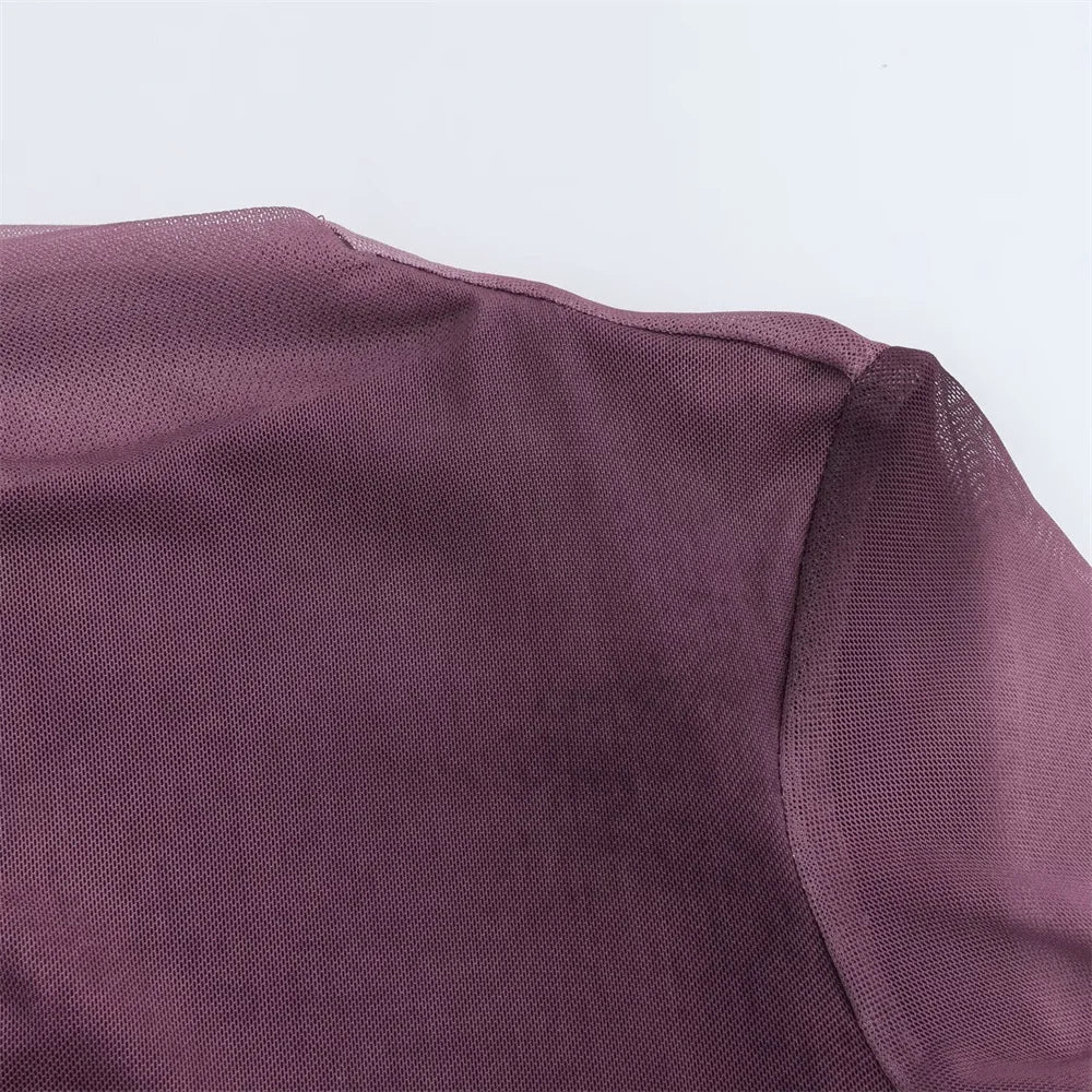 Long Sleeve Polka Dot Maxi Dress With Ruched Details