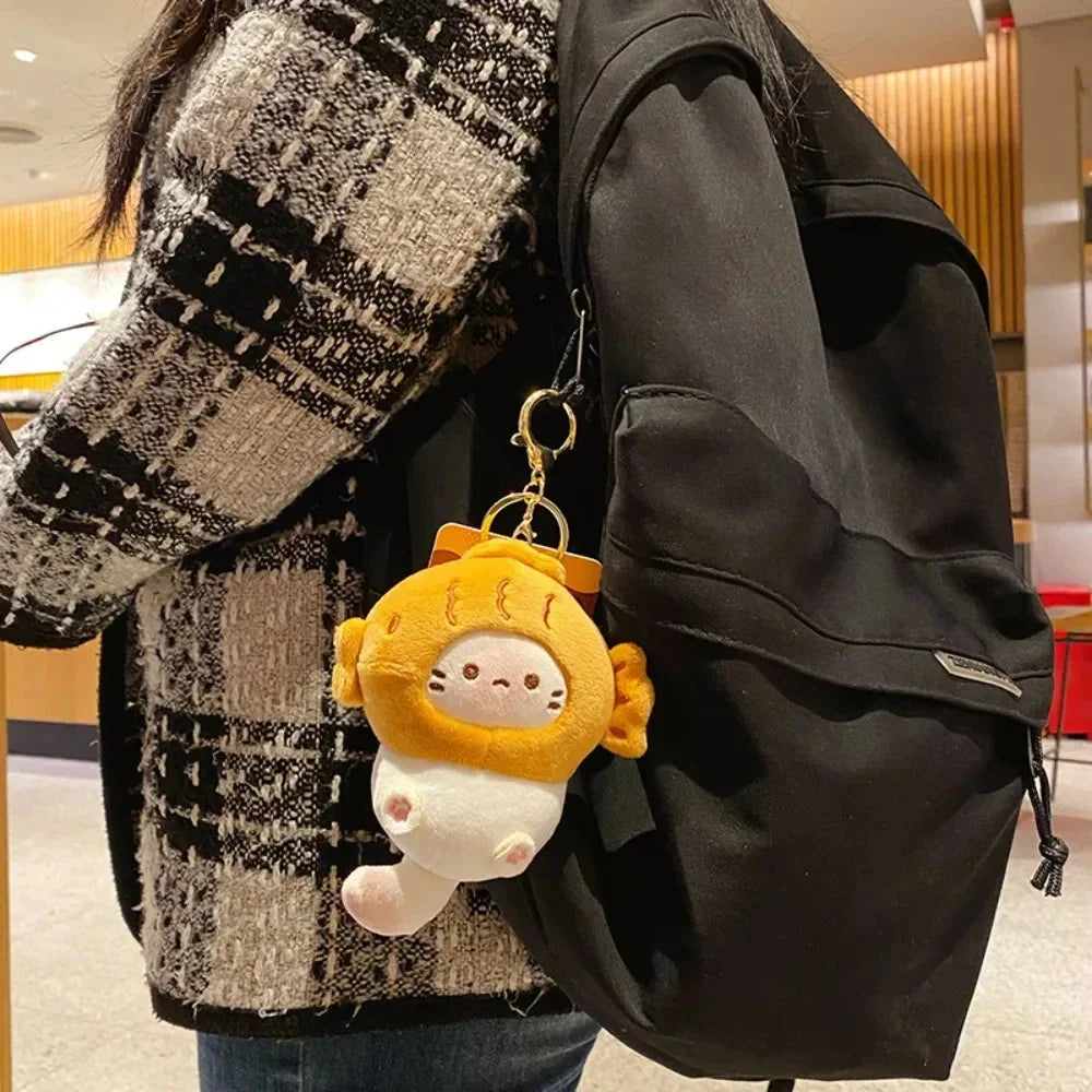 Cute Cocoa Cat Plush Keychain Pendant for Schoolbags and Dolls