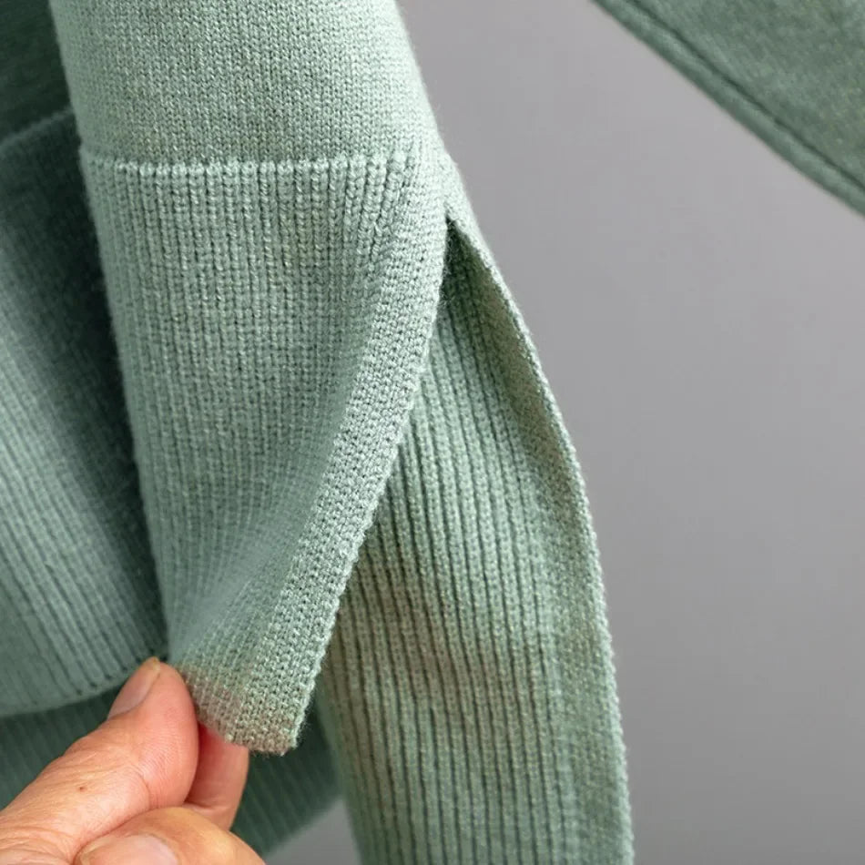 Casual Women's Sweater Pullover Knit Two-Piece Set with Loose Pants for Autumn and Winter