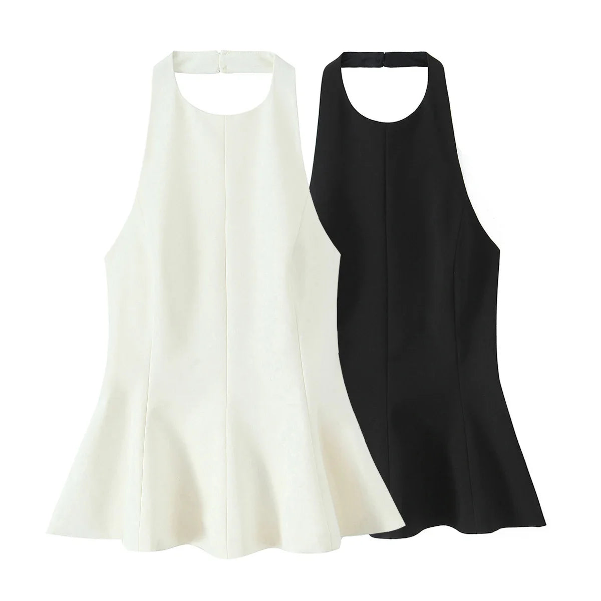 Pleated Slim Sleeveless A Line Dress With Waist Cinching