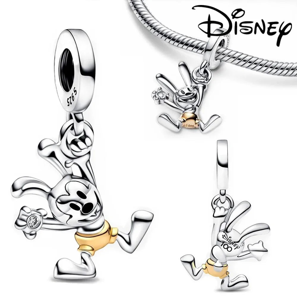 Disney Stitch and Minnie Mouse Charms Dangle Fit 925 Silver Bracelet for Jewelry Making