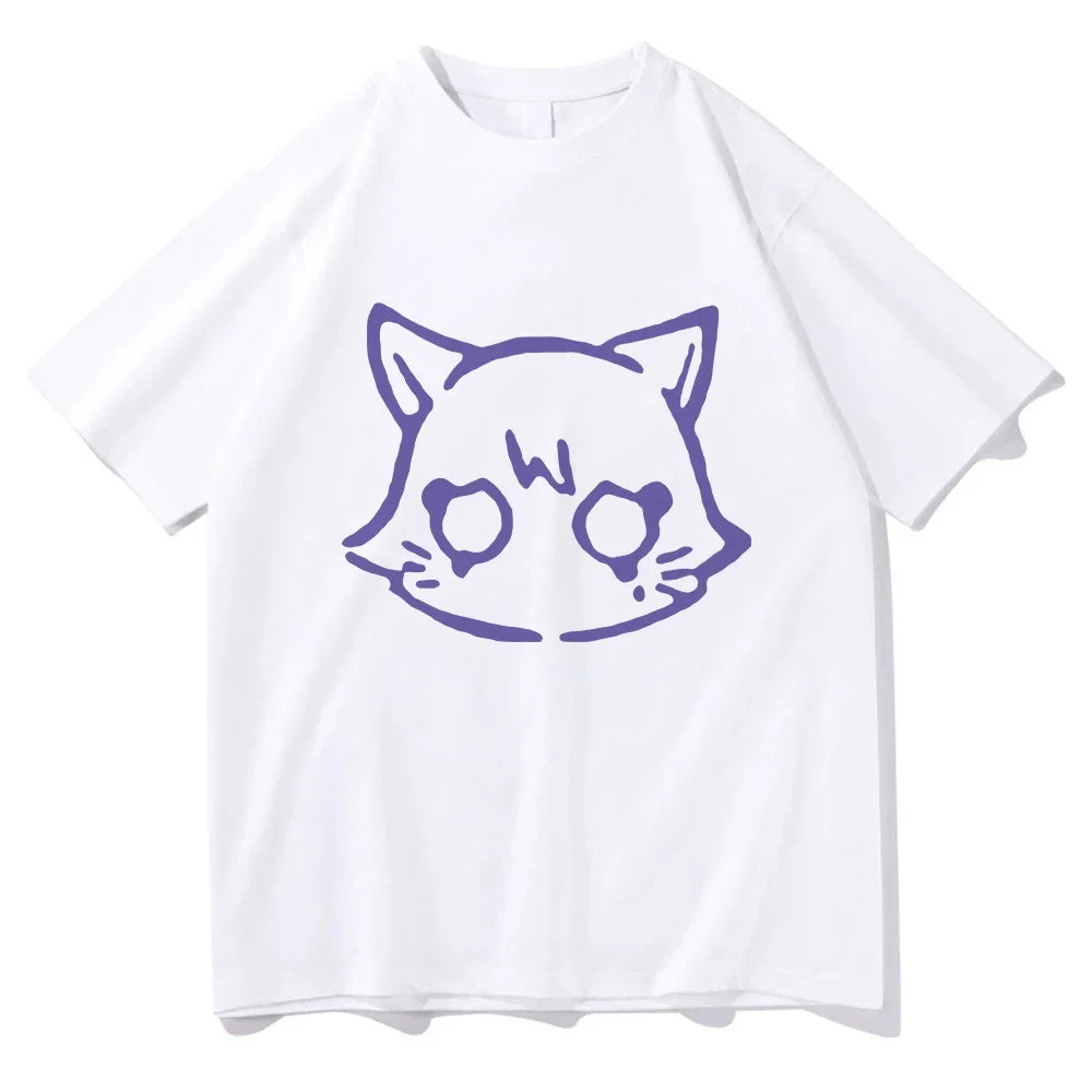 Cute Genshin Impact Scaramouche Cat T Shirt for Men and Women Unisex Cotton Graphic Summer Top