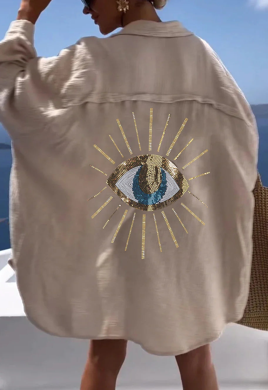 Women's Casual Cotton Linen Lapel Long Sleeve Shirt Autumn Winter Fashion Tunic