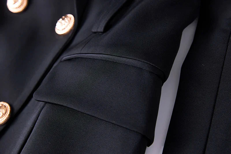 Womens Blazer Dress With Belt For Office Wear Buttons