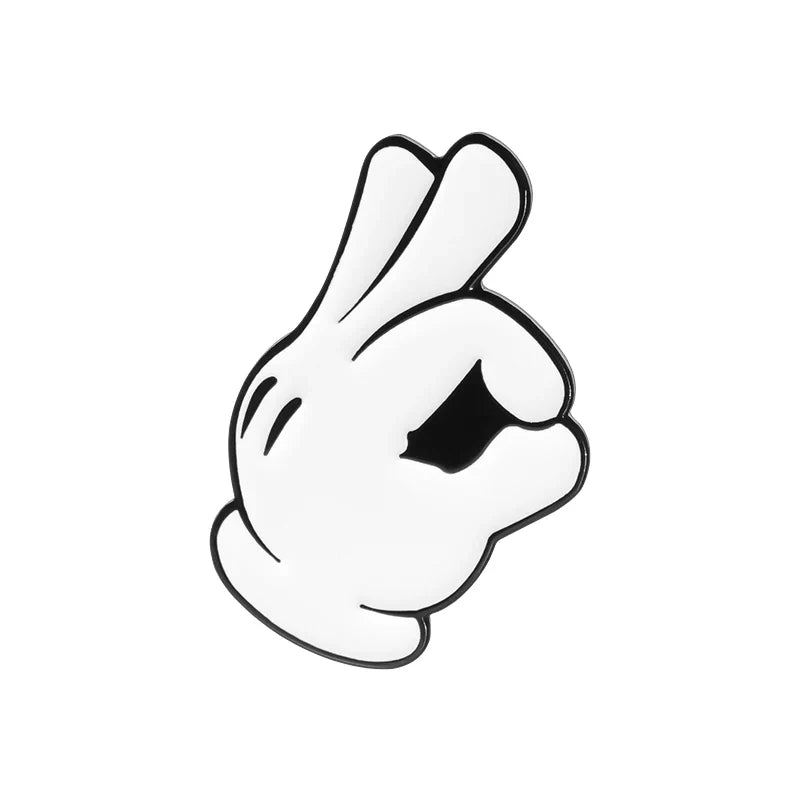 Cartoon Finger Gesture Love You Brooch Enamel Pin Unique Metal Decoration for Backpack and Lapel Badge Gift for Friends