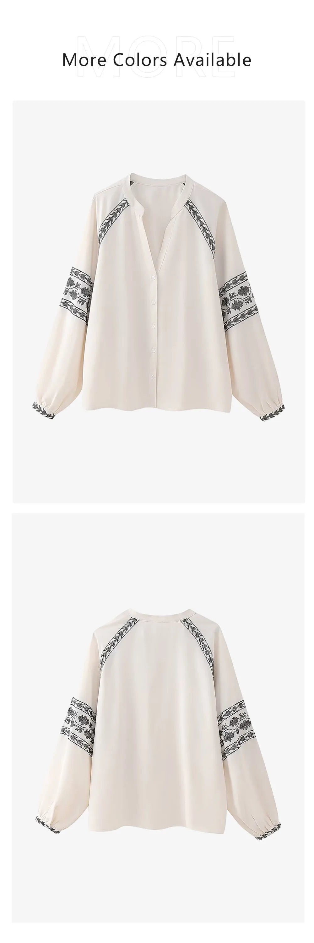 Loose Fit White Embroidered Cover Up Shirt Top for Women with Stylish Contrast Detailing and Versatile Casual Design