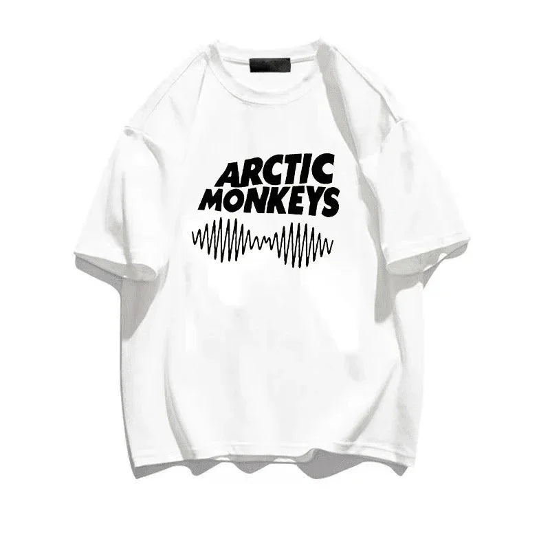 Arctic Monkeys Graphic T Shirt for Women Casual Manga Style White Tee