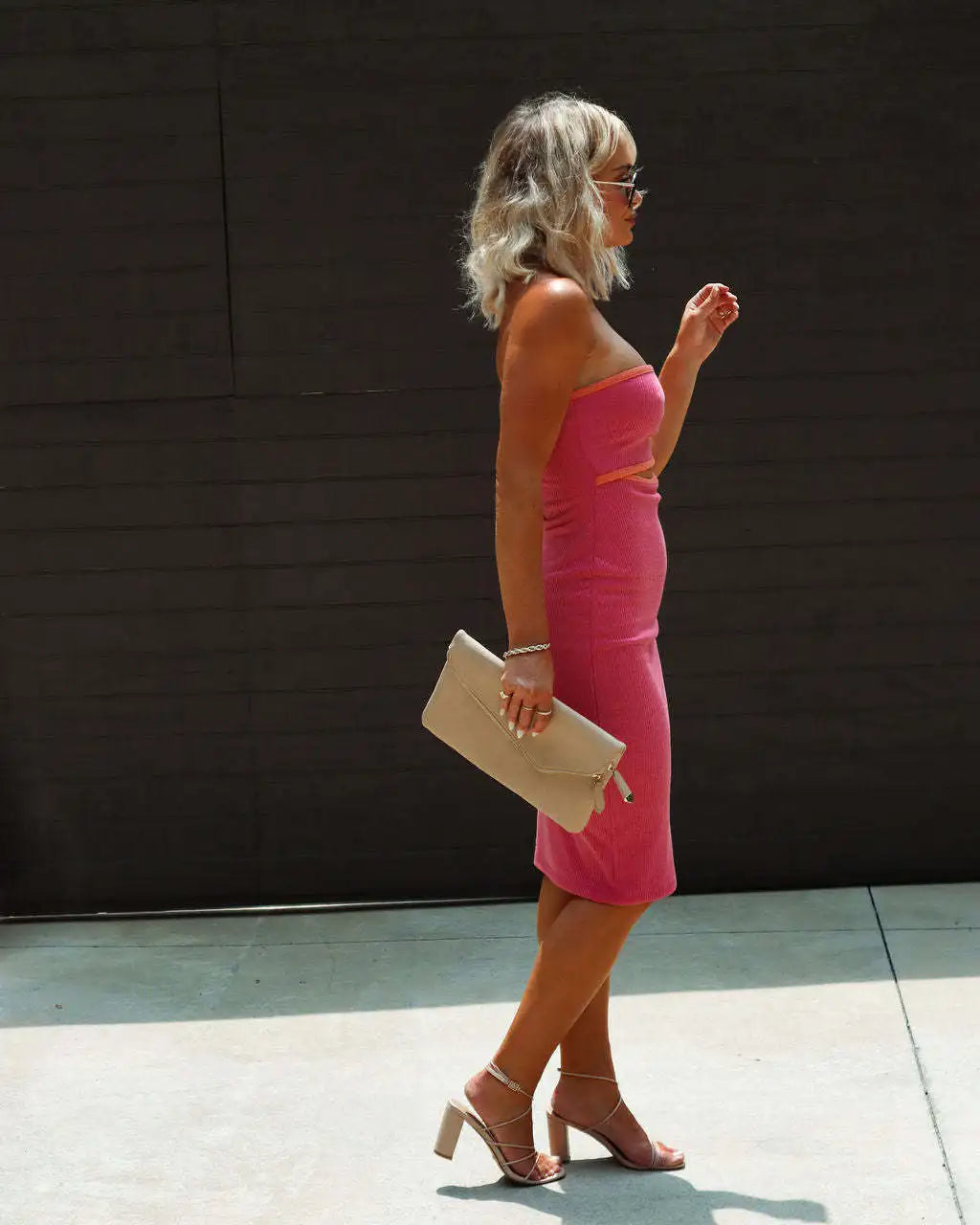 Strapless Backless Tube Dress Patchwork Striped Long Dress