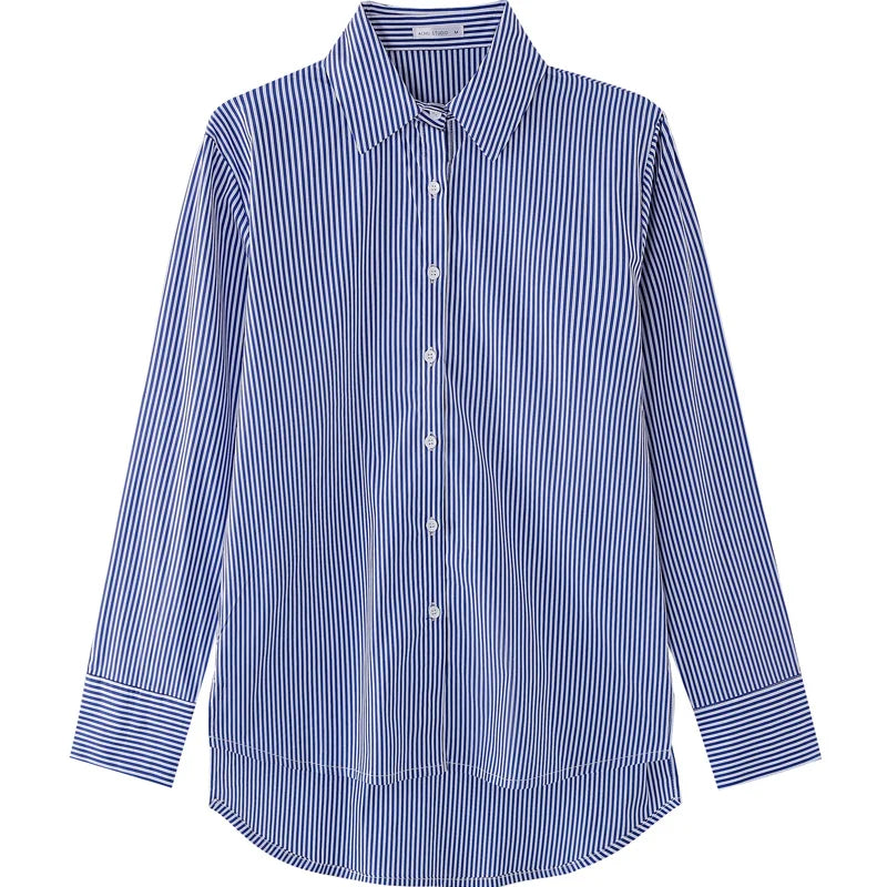 Women Long Sleeve Striped Blouse Casual Spring Autumn Shirt Lightweight Fashion Top for Ladies
