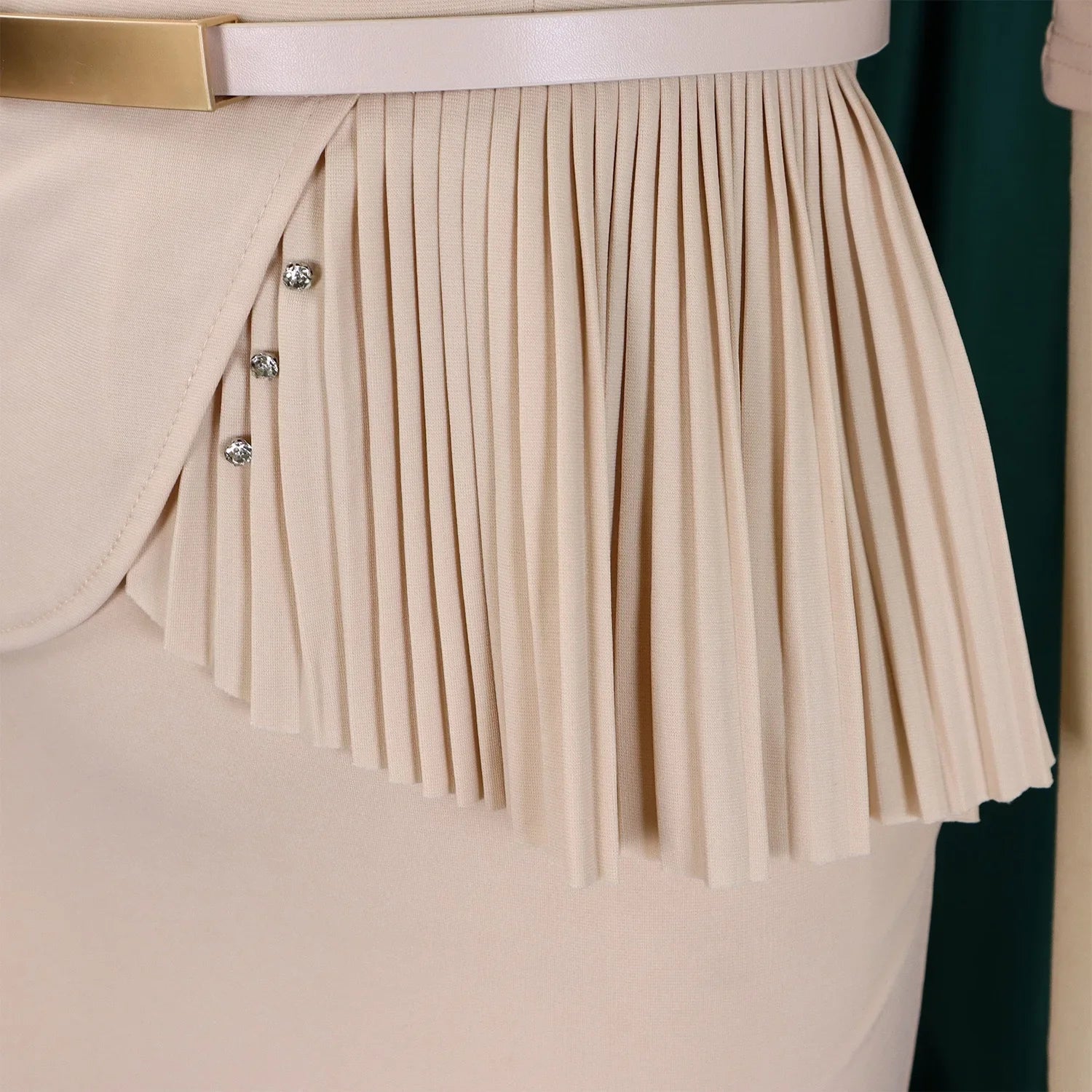 Women Square Neck Bodycon Midi Dress Belted For Work