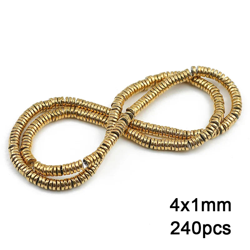 Hematite Natural Stone Gold Plated Loose Beads for DIY Jewelry Making - Star and Heart Shapes