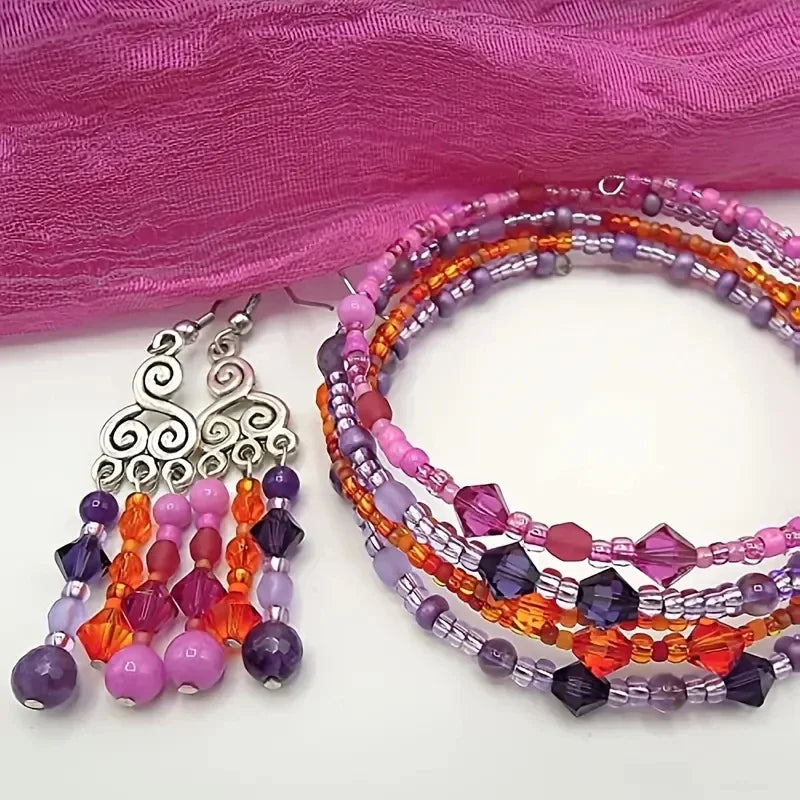 4mm Multicolor Bicone Crystal Beads Set for DIY Bracelet Jewelry Making - 15 Grid Multi-faceted Irregular Glass Bead Kit