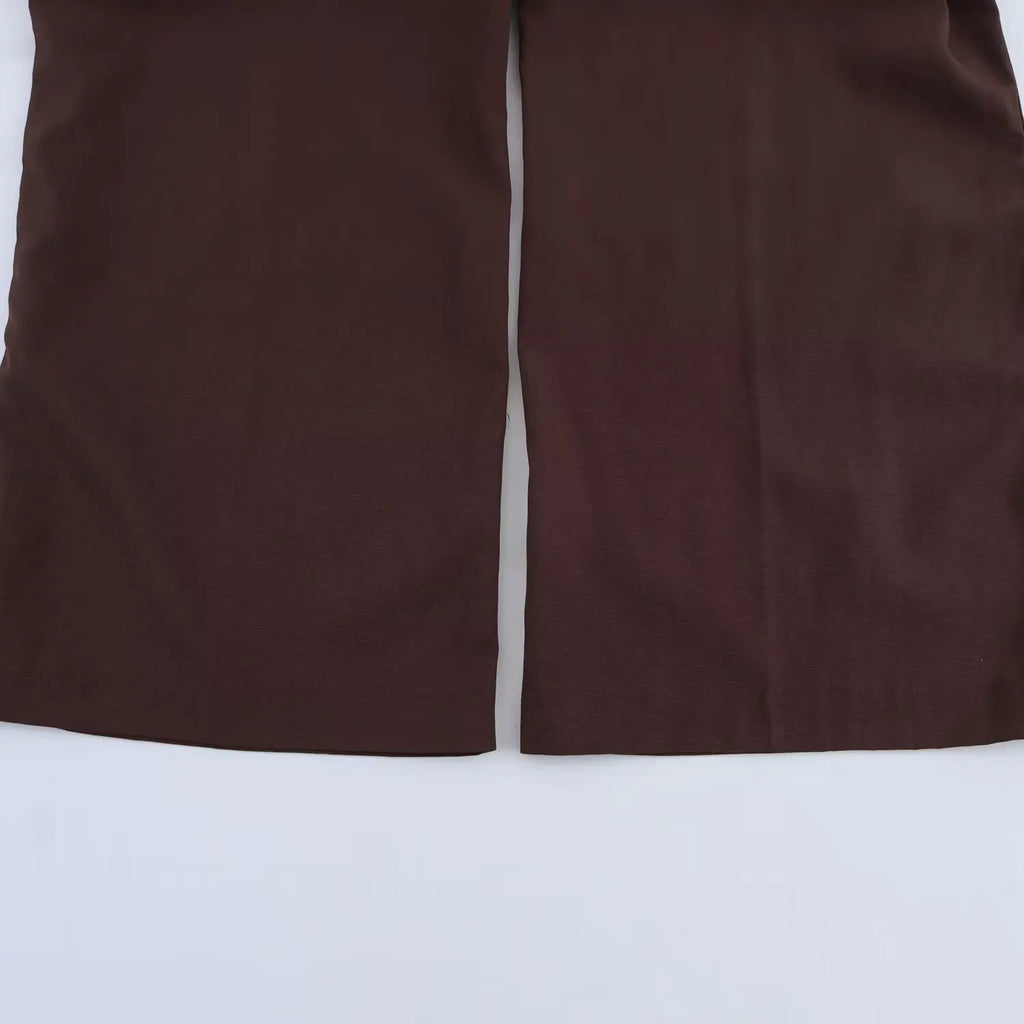 Women's Spring Pants Set with Back Opening Design Tank Top and Loose Fold Pants