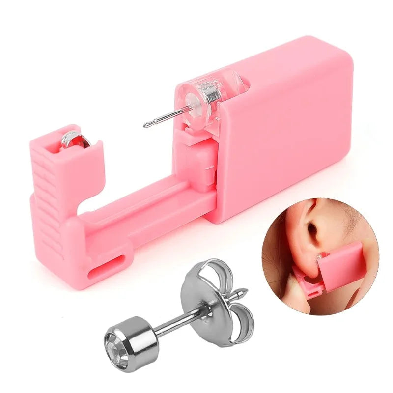 Disposable Ear Piercing Tool Kit with Safe Painless Sterile Puncture Gun for Earrings and Nose Rings