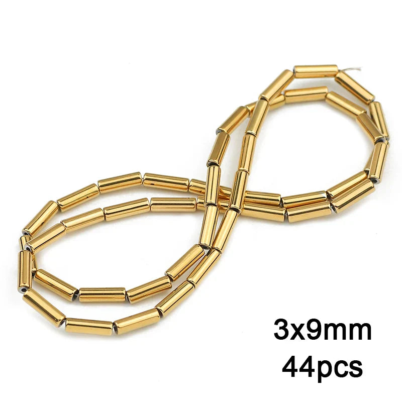 Hematite Natural Stone Gold Plated Loose Beads for DIY Jewelry Making - Star and Heart Shapes