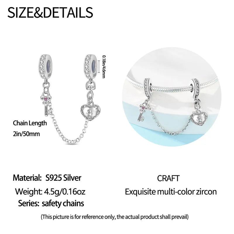 Silver Plated Lotus Guardian Angel Heart-Shaped Zircon Charms Beads for DIY Jewelry and 925 Bracelets