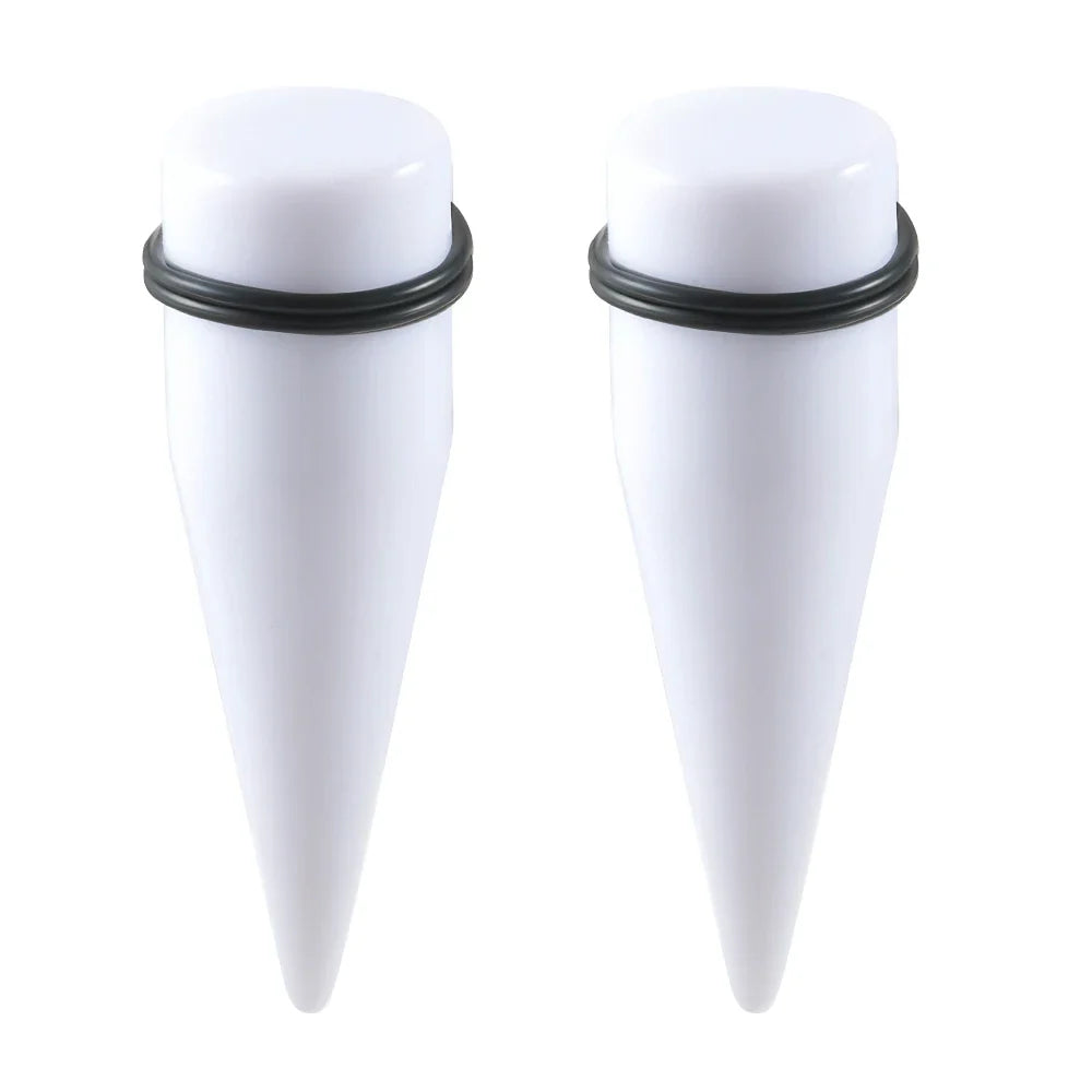 Black and White Acrylic Spiral Ear Stretcher Taper Piercing Expander Plugs 12mm to 24mm