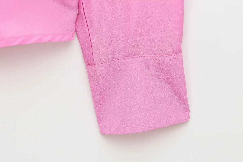 Fashionable Women Single Breasted Long Sleeve Shirt Button Up Blouse Casual Streetwear Top for Spring and Summer