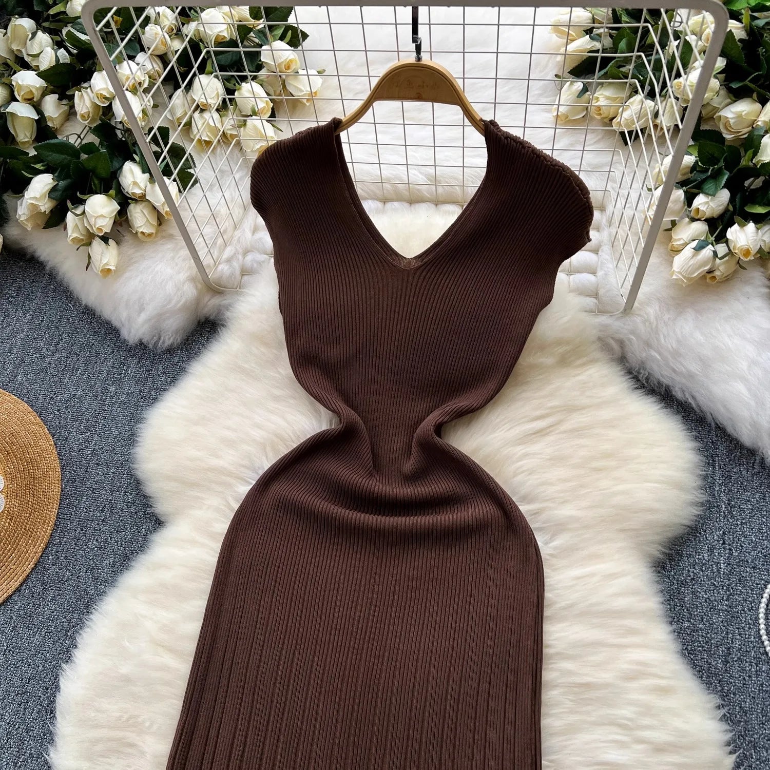 Knit Maxi Dress For Women Casual Mermaid Bodycon Knit