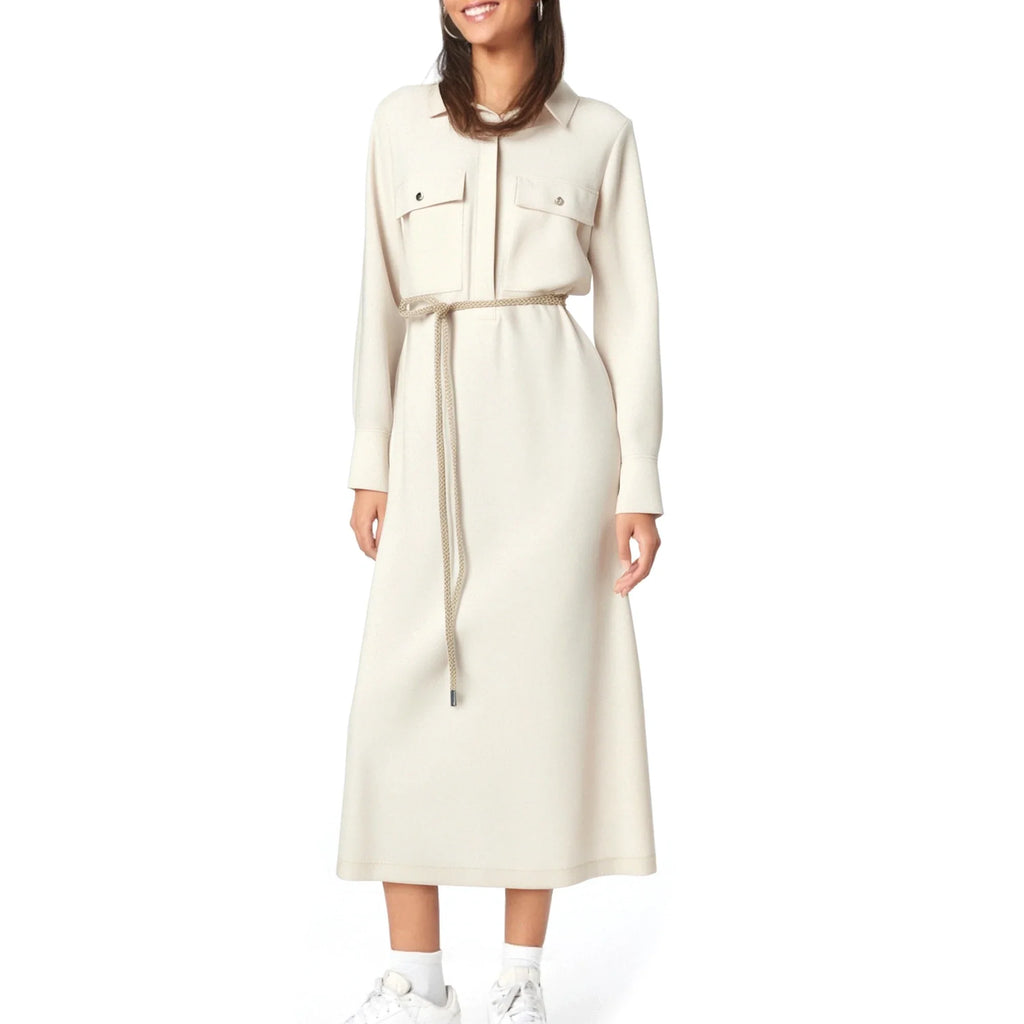 Beige Long Sleeve Dress For Women For Work And Office