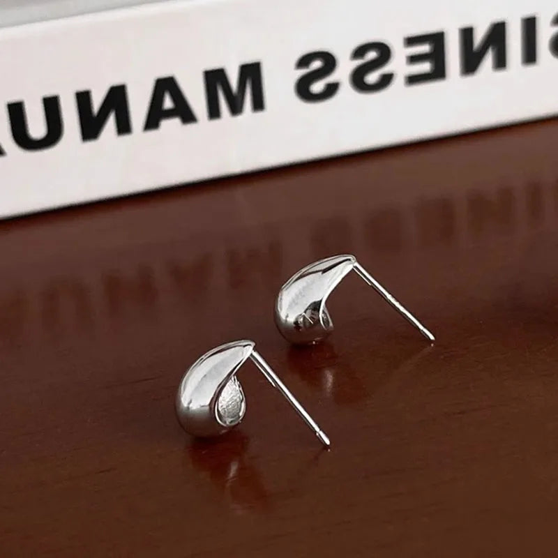 925 Sterling Silver Water Drop Earrings for Women Minimalist Versatile Office Jewelry Gift