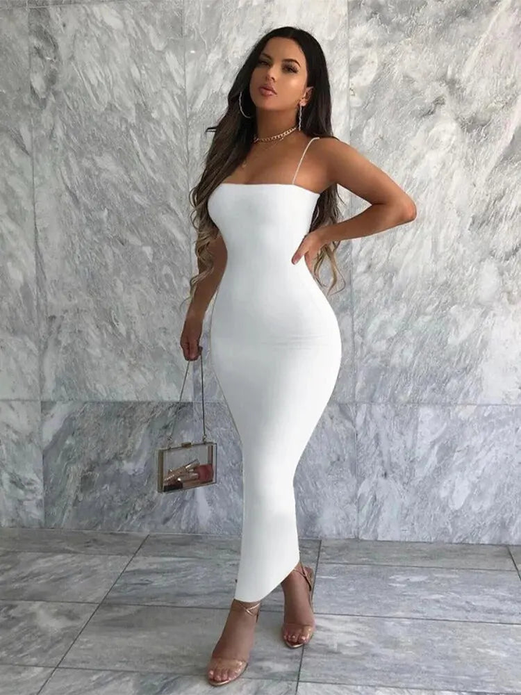 Black Long Bodycon Dress For Women Party Evening Clubwear