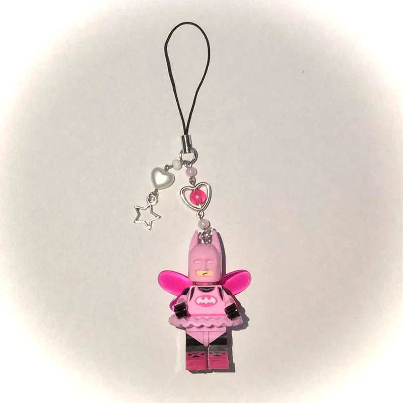 Cartoon 3D Fairy Bat Character Pendant Keychain for Phone and Backpack Personalized Gifts for Him Y2K Handmade Jewelry