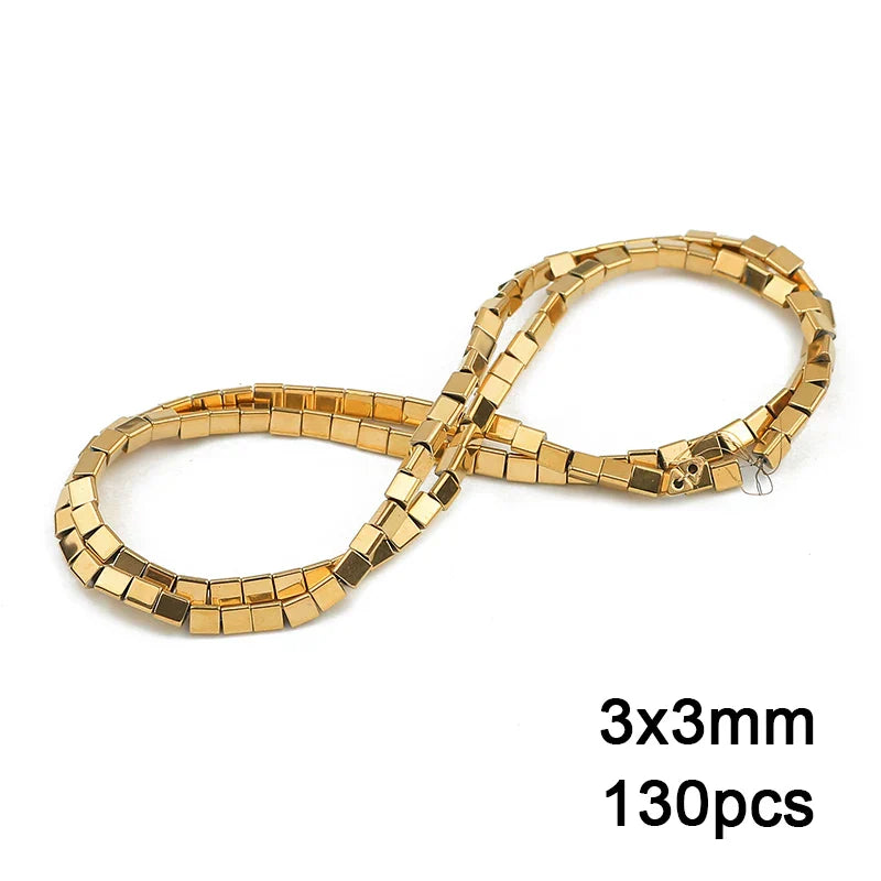 Hematite Natural Stone Gold Plated Loose Beads for DIY Jewelry Making - Star and Heart Shapes