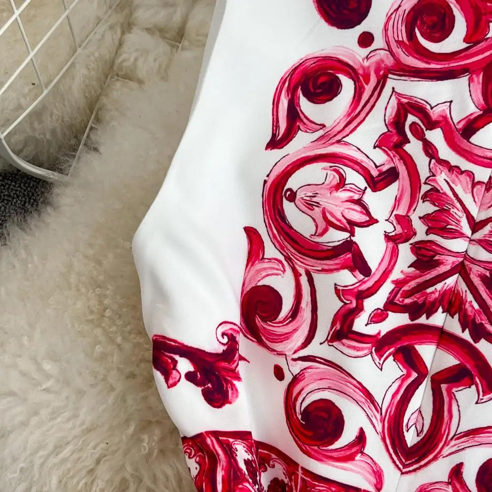 Floral Print Sleeveless Mini Dress for Summer Vacation