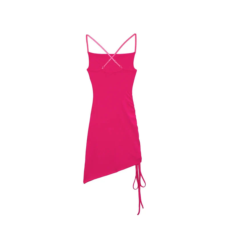 Pleated Irregular Hem Party Dress For Women Evening Cocktail