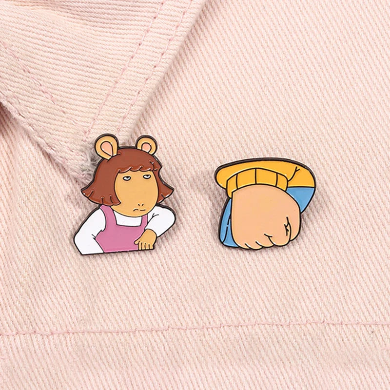 Cartoon Character Enamel Pins Set Cute Anime Brooches Fashion Accessories