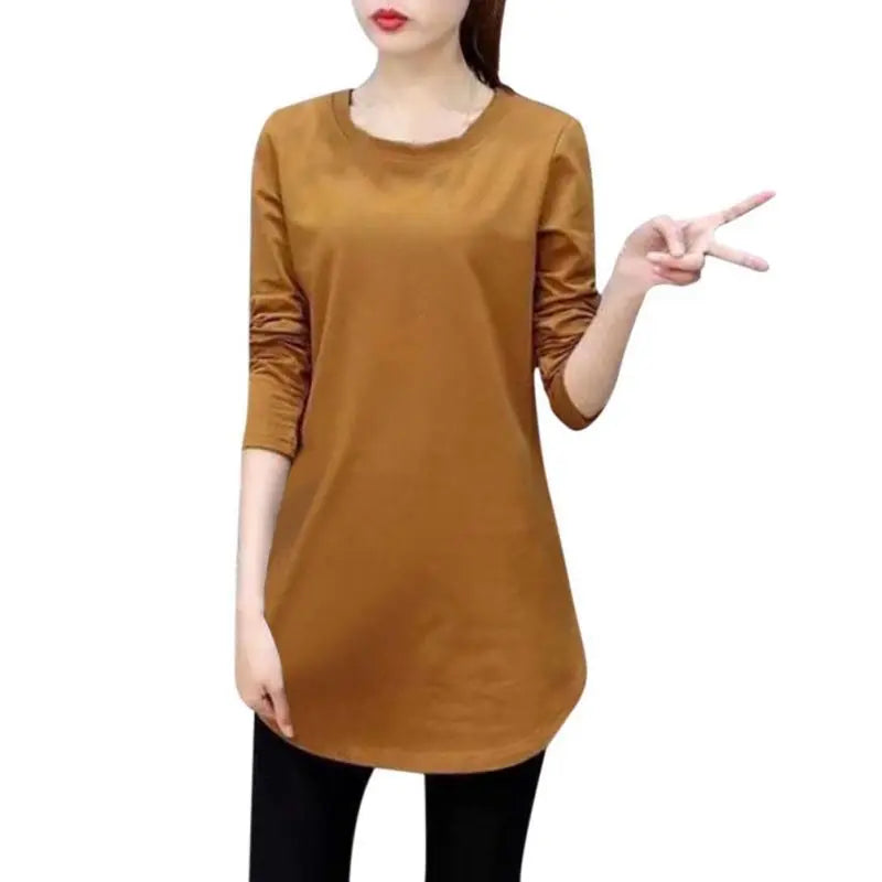 Women Slim Fit Long Sleeve Casual Blouse in Solid Colors