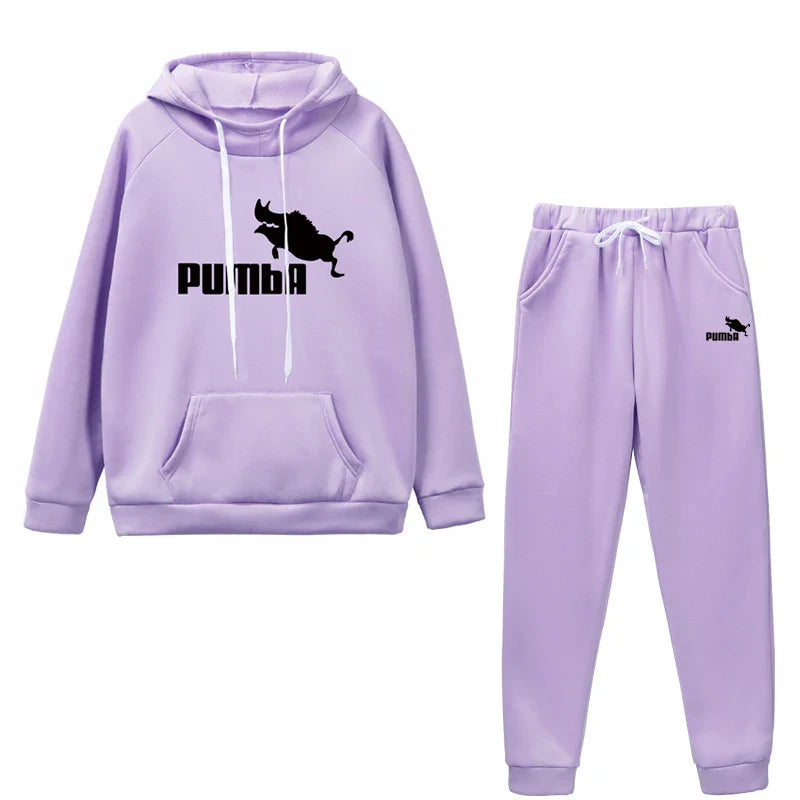 Womens Cute Cat Hoodie Tracksuit High Quality Casual Jogging Outfit Pullover and Pants Set