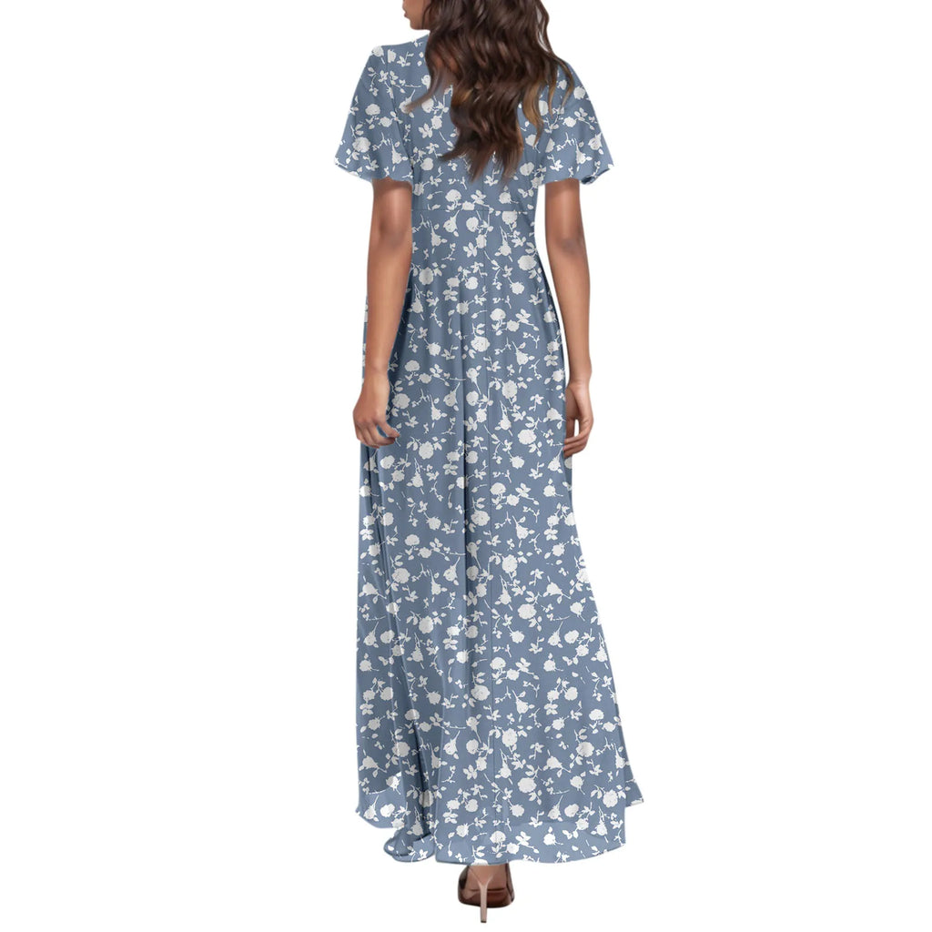 Floral Chiffon Maxi Dress for Summer Wedding Guest Chic