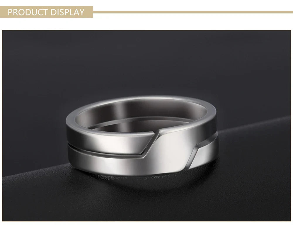 Simple Stainless Steel Couple Ring for Men Women Casual Engagement Jewelry Gift