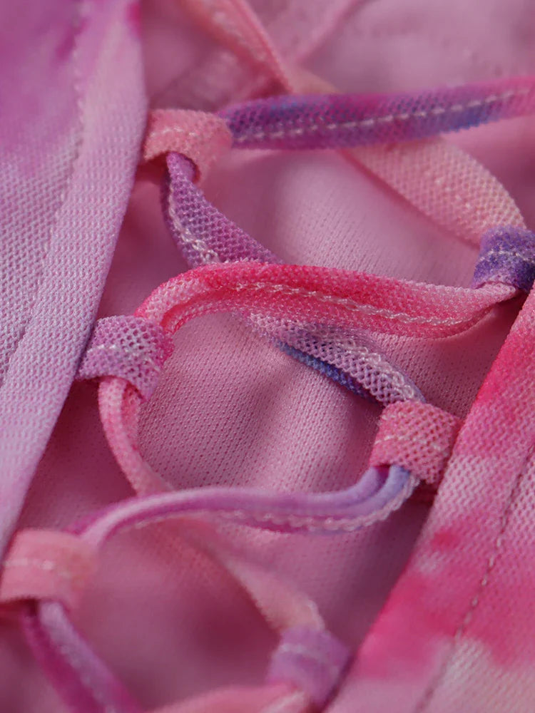 Floral Mesh Maxi Dress For Women Summer Beach Sundress