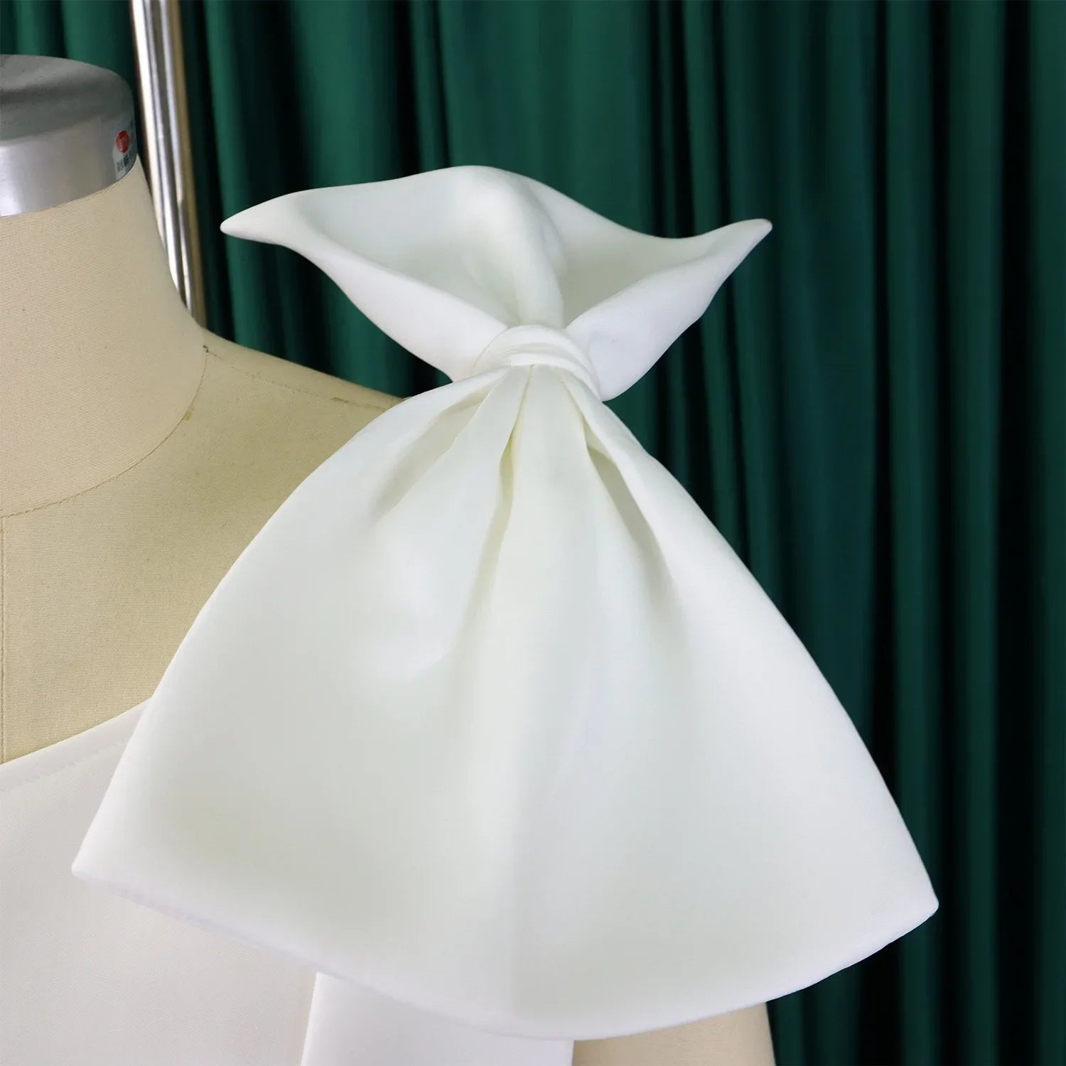 One Shoulder Bow Dress A Line Pleated Mid Calf Party Dress