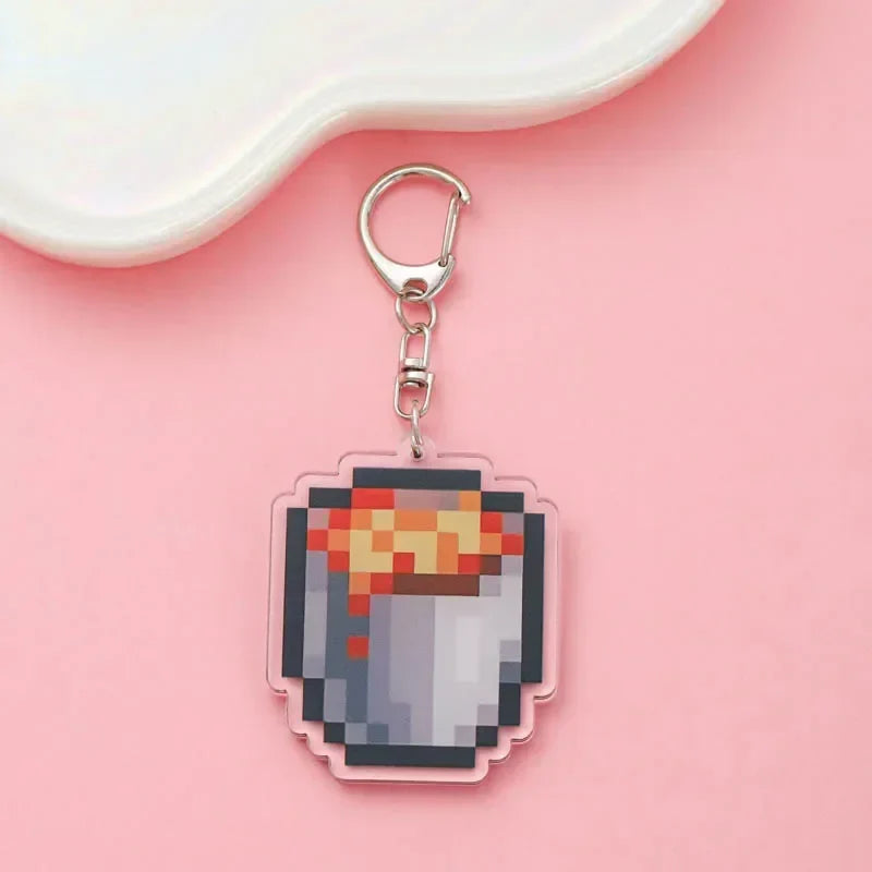 Diamond Sword Keychain with Enchanted Golden Apple and Pickaxe Model Toys for Gamers and Collectors