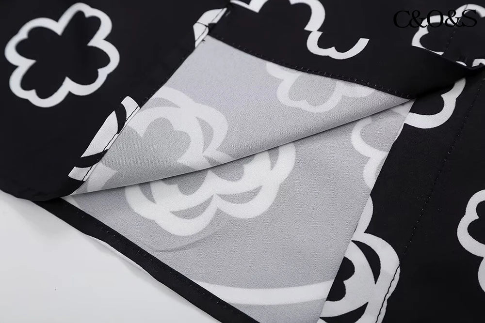 Floral Print Long Sleeve Shirt and High Waisted Trousers Fashion Set