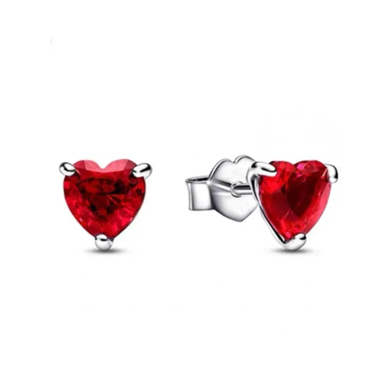 Valentine's Day Red Apple Dangle Charm Bead in 925 Sterling Silver for Women's Heart Bracelet Jewelry
